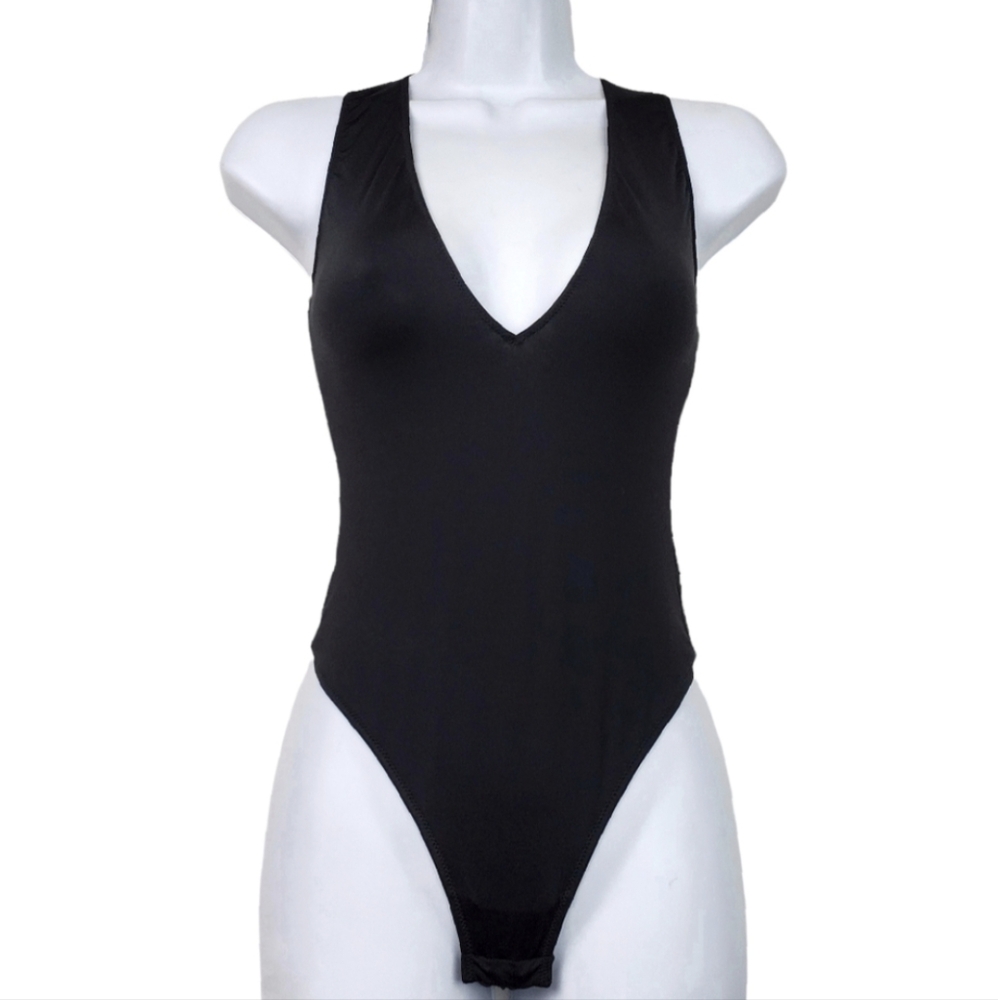 Victoria's Secret Black Sleeveless Cutout Bodysuit Size XS